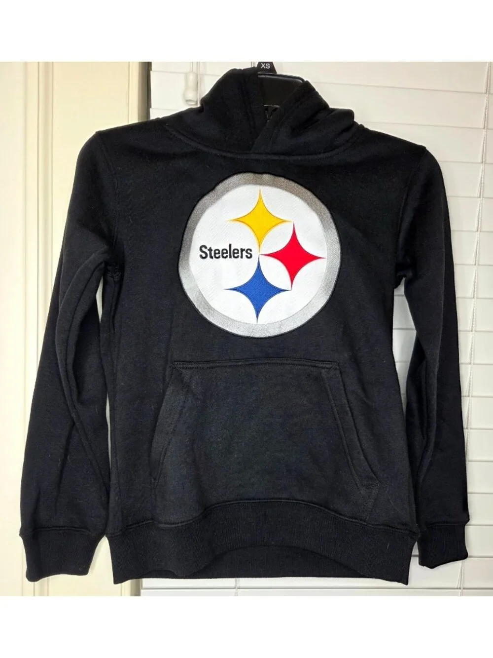 Pittsburgh Steelers Youth S 8 Hoodie Black NFL Team Apparel Embroidered